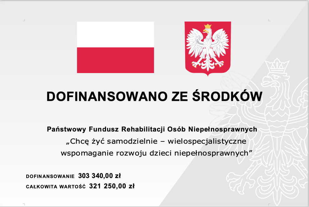 „Chcę żyć samodzielnie – wielospecjalistyczne wspomaganie rozwoju dzieci niepełnosprawnych”