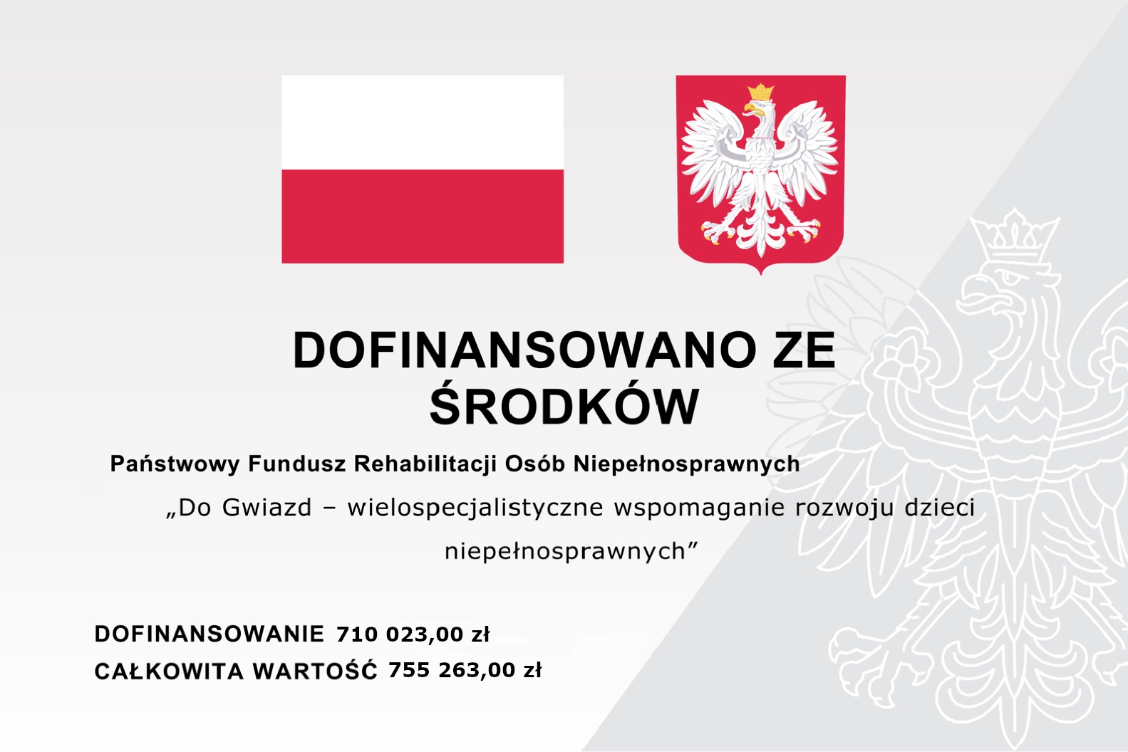 Do Gwiazd – wielospecjalistyczne wspomaganie rozwoju dzieci niepełnosprawnych dofinansowany przez PFRON – II Etap